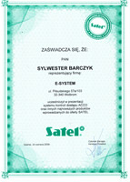 Certyfikat satel Sylwester Barczyk