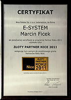Certyfikat partner Nice 2011