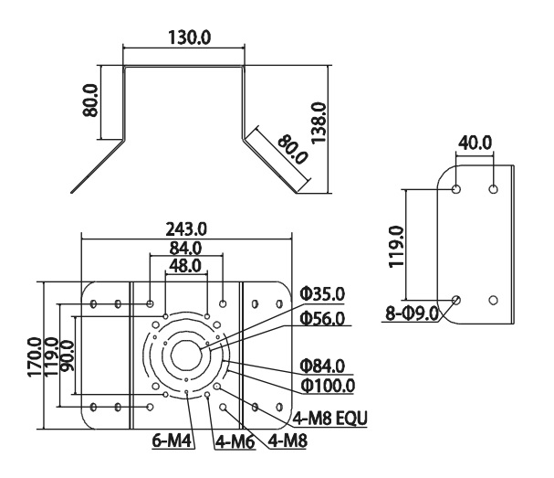 Wymiary uchwytu BCS-AR
