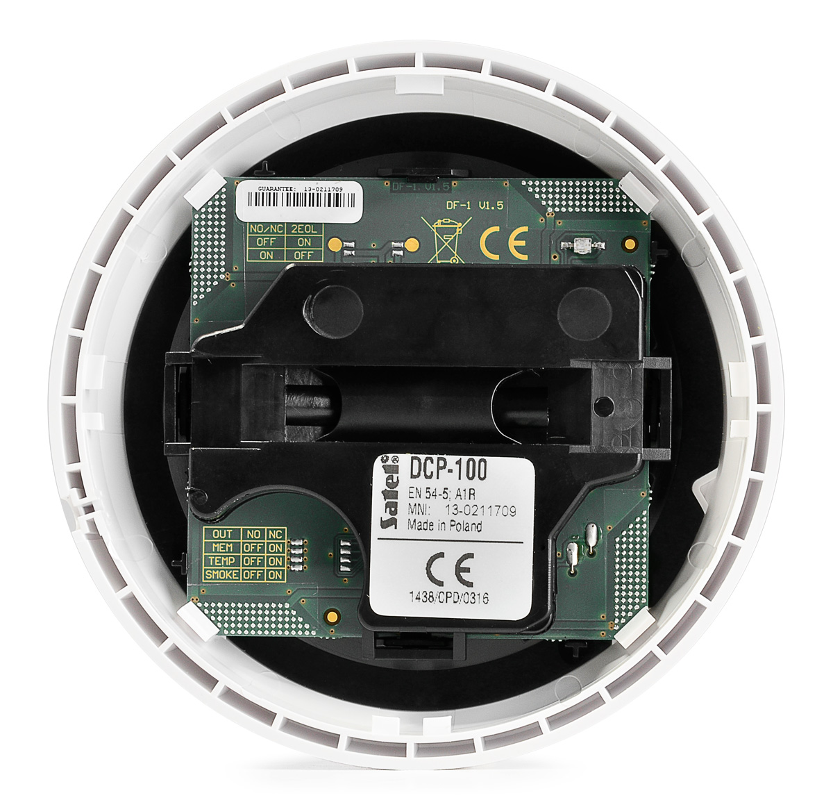 Wnętrze czujki DCP-100