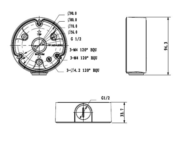 Wymiary kamery BCS-AT5V