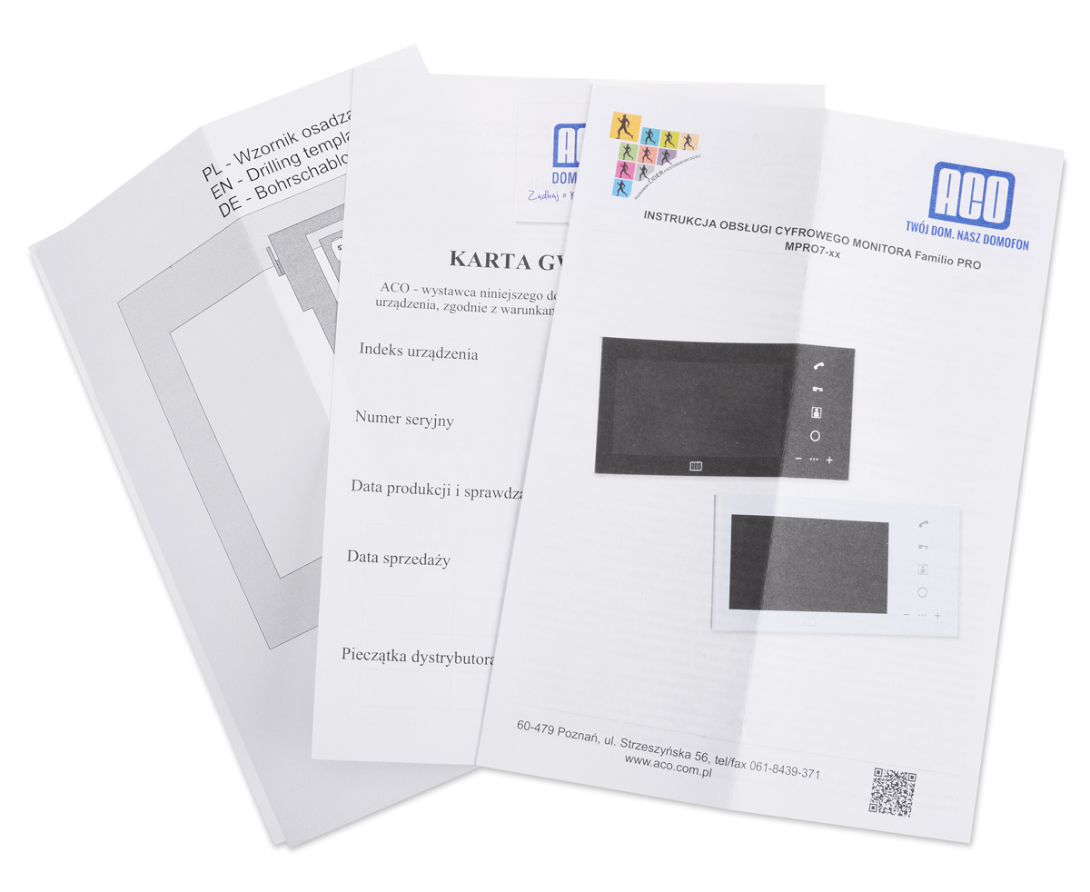 Instrukcja obsługi wideodomofonu MPRO 7 WH