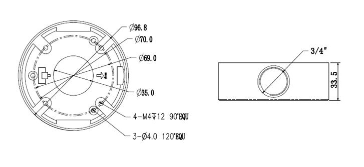 Wymiary uchwytu BCS-AD11