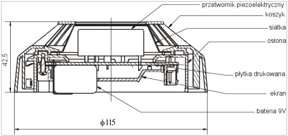 Schemat budowy sygnalizatora SAL-4001