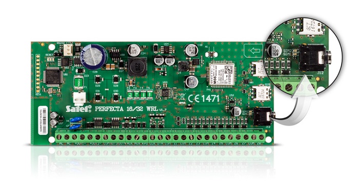 Gniazdo mini JACK w centrali PERFECTA 16