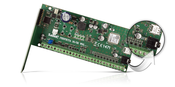 Gniazdo mini JACK w centrali PERFECTA 16 WRL