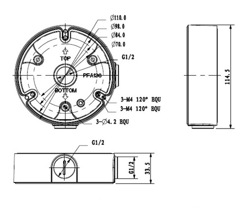Wymiary uchwytu BCS-AD23