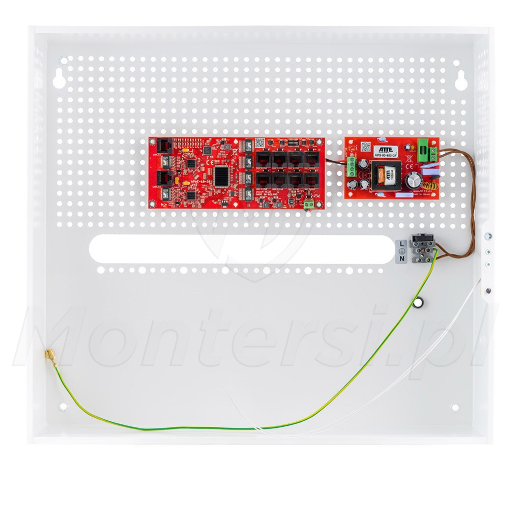 IP-8-20-H - Zasilacz impulsowy 8x PoE, 2x UPLINK, 96W, ATTE