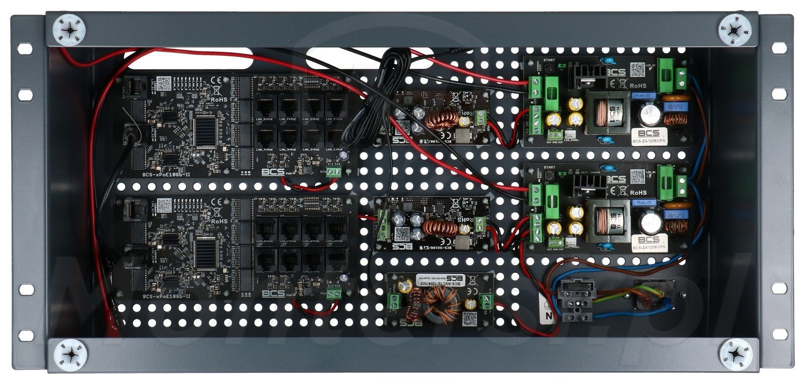 BCS-UPS/IP16Gb/E-S/RACK5U - Zasilacz buforowy 16x PoE, 2x UPLINK, 144W