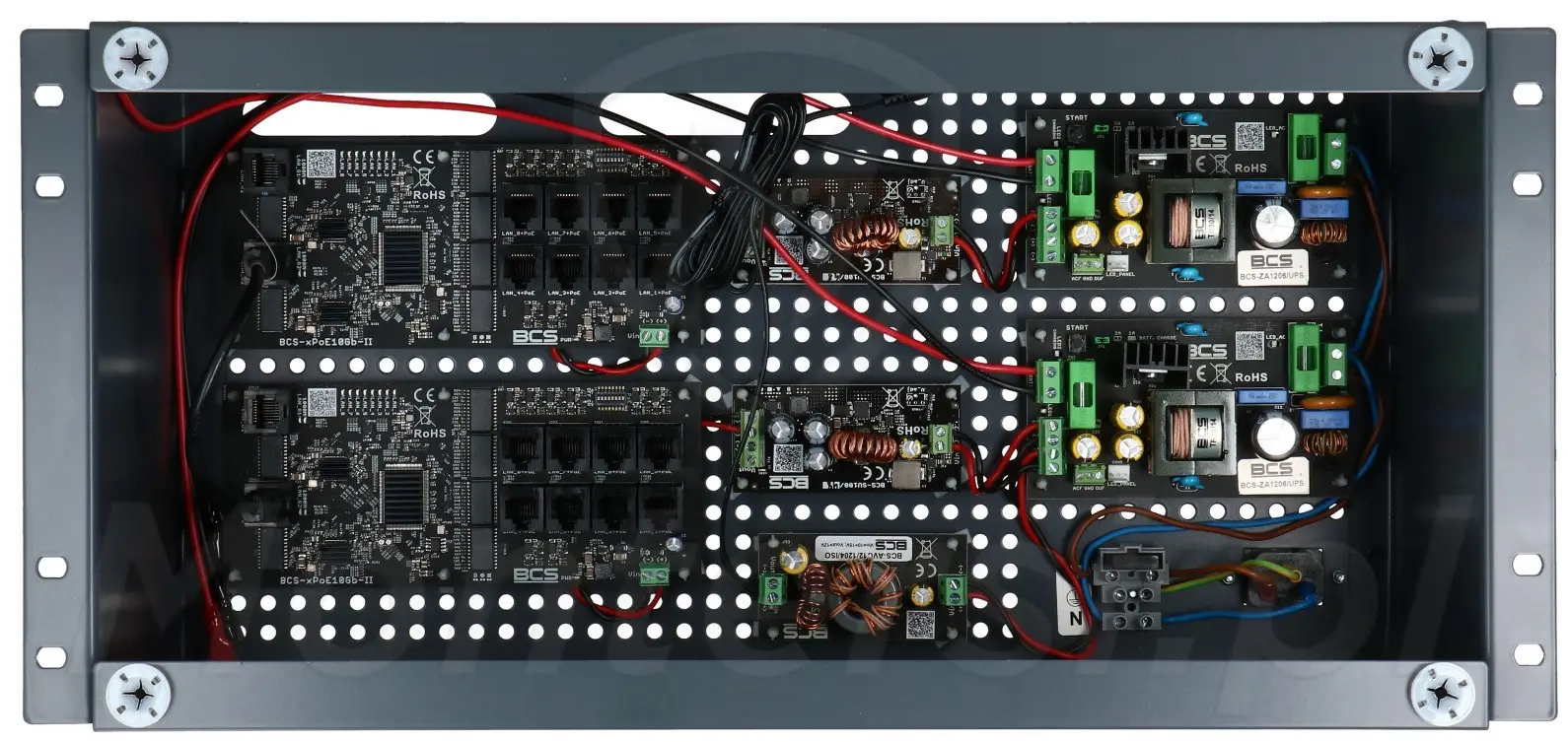 BCS-UPS/IP16Gb/E-S/RACK5U - Zasilacz buforowy 16x PoE, 2x UPLINK, 144W