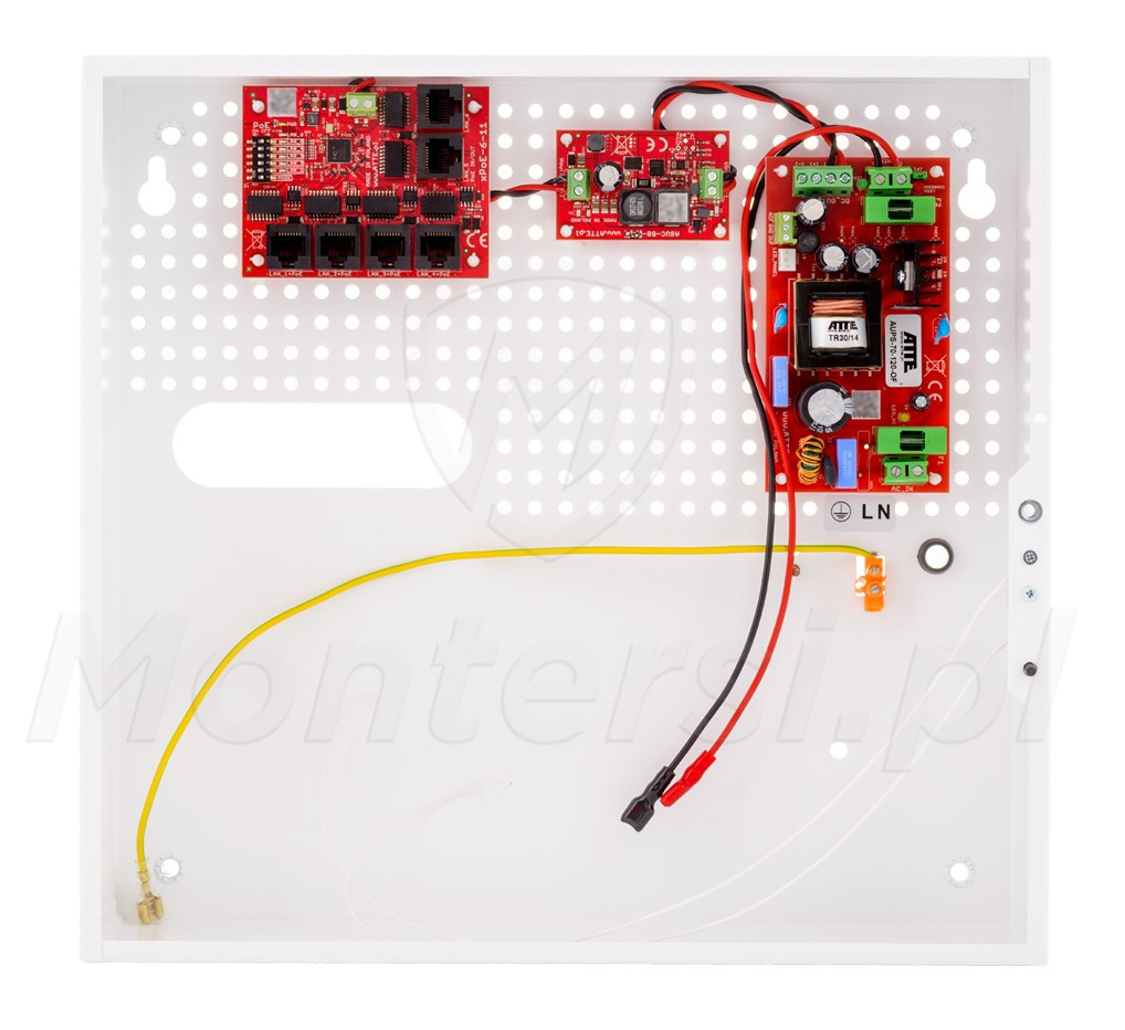 IPUPS-5-11-F - Zasilacz buforowy 5x PoE, 1x UPLINK, 72W, IP20, ATTE