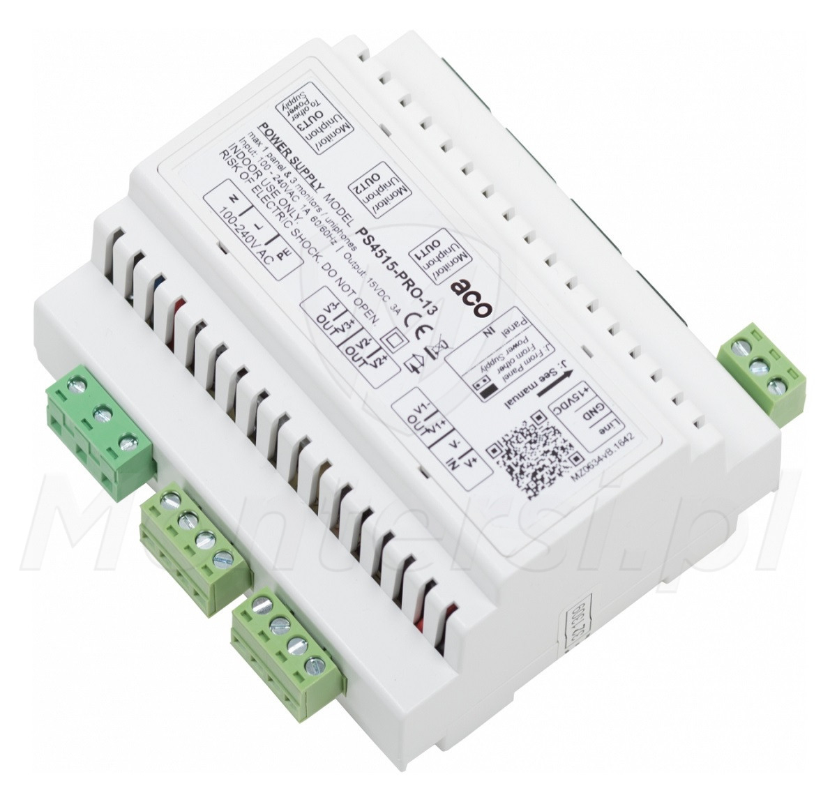 PS45-15-PRO-13 - Zasilacz 15 V DC z rozdzielaczem wideo