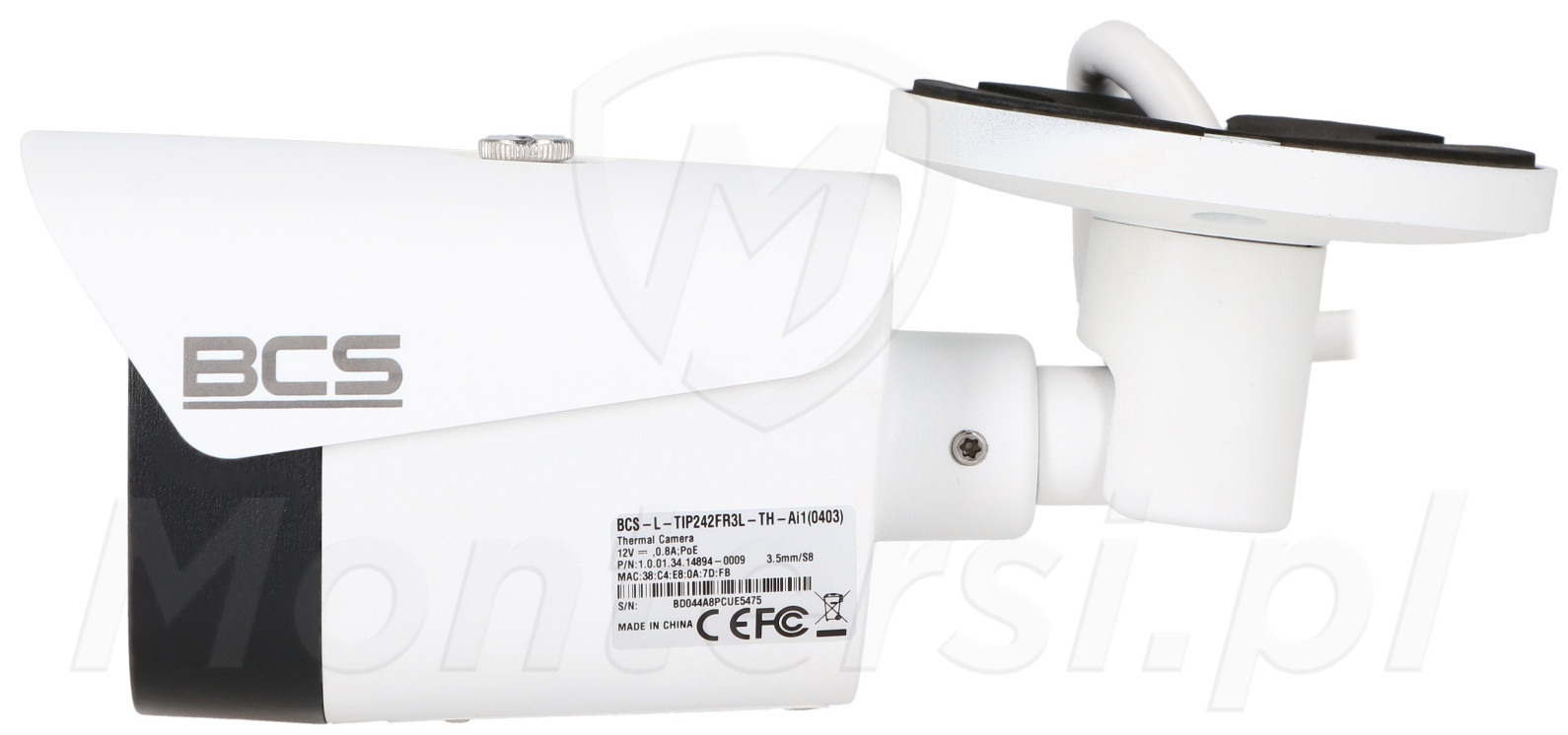 BCS-L-TIP242FR3L-TH-AI1(0403) - Tubowa kamera bispektralna (termowizja + wideo), ADC,