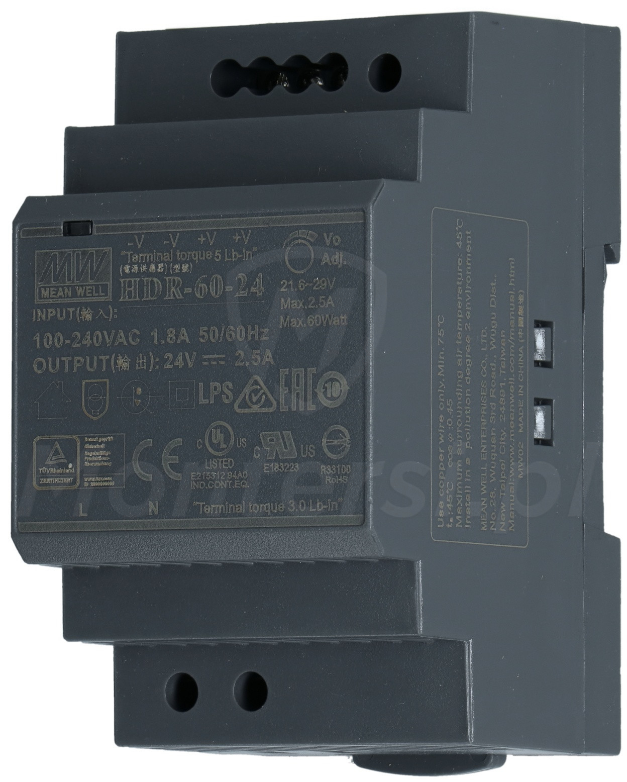 DS-KAW60-2N - Zasilacz na szynę DIN, 24 V DC, 	2.5 A