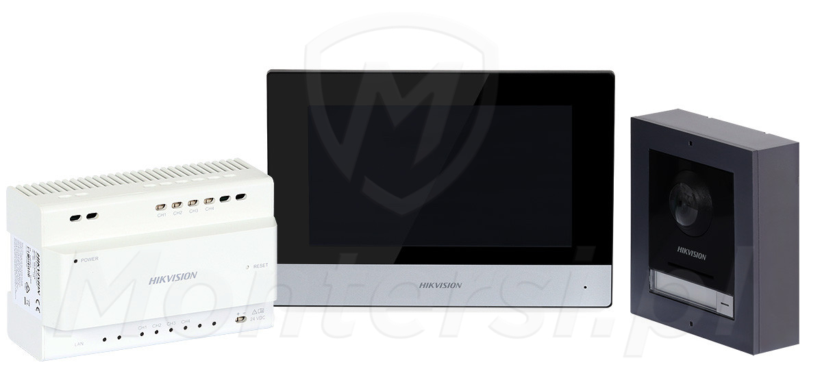 DS-KIS702Y - Zestaw wideodomofonu z monitorem i zasilaczem