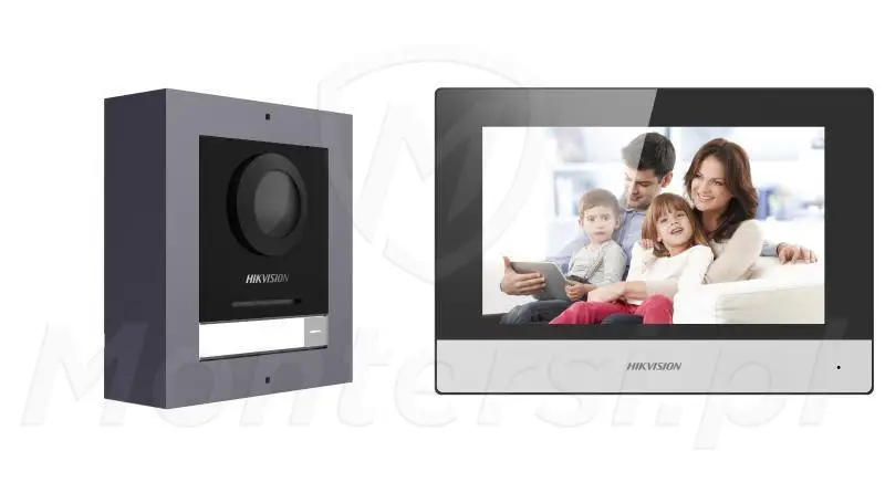 DS-KIS602(B) - Zestaw  wideodomofonu z monitorem i switchem PoE
