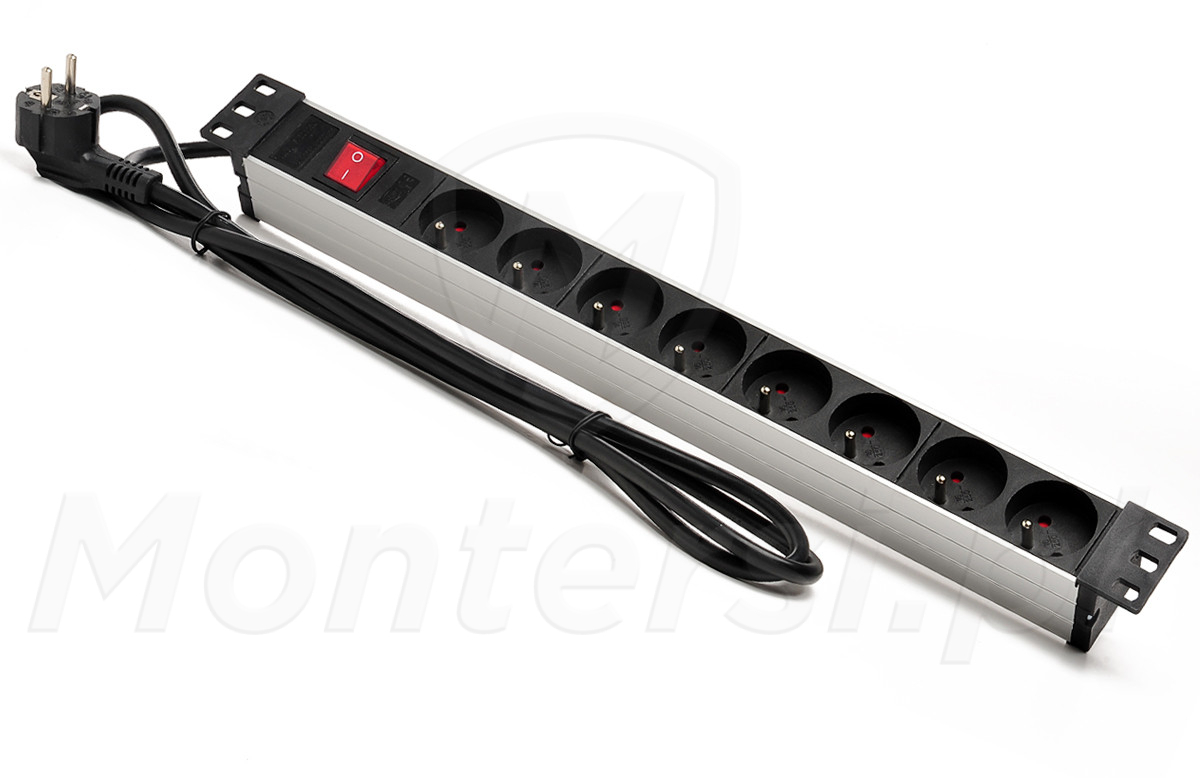 RALZ - Listwa zasilająca do szafy RACK, 8 gniazd, 3680W, 1.73m