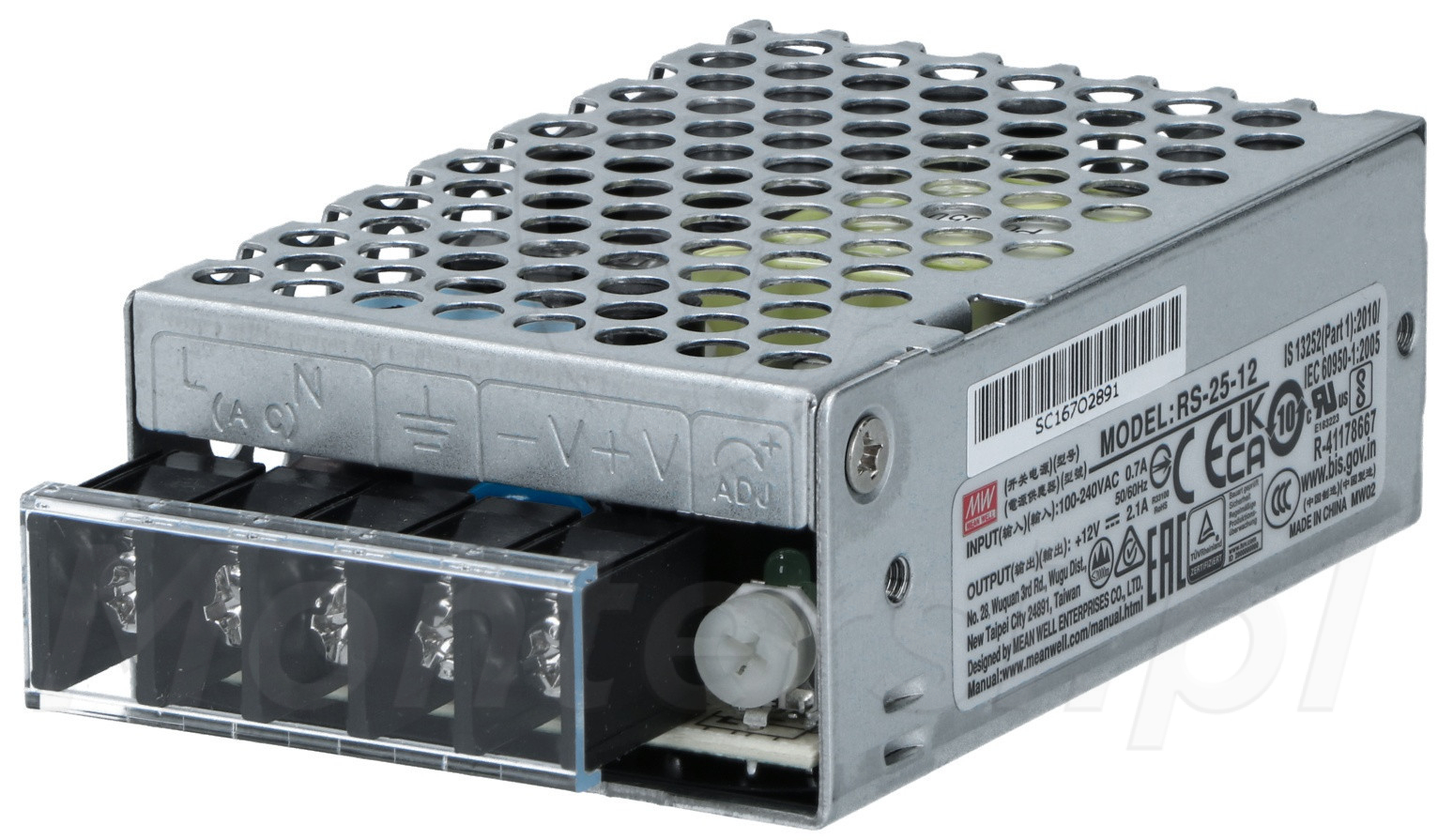 RS-25-12 - Przemysłowy zasilacz impulsowy 12V/1x2.1A