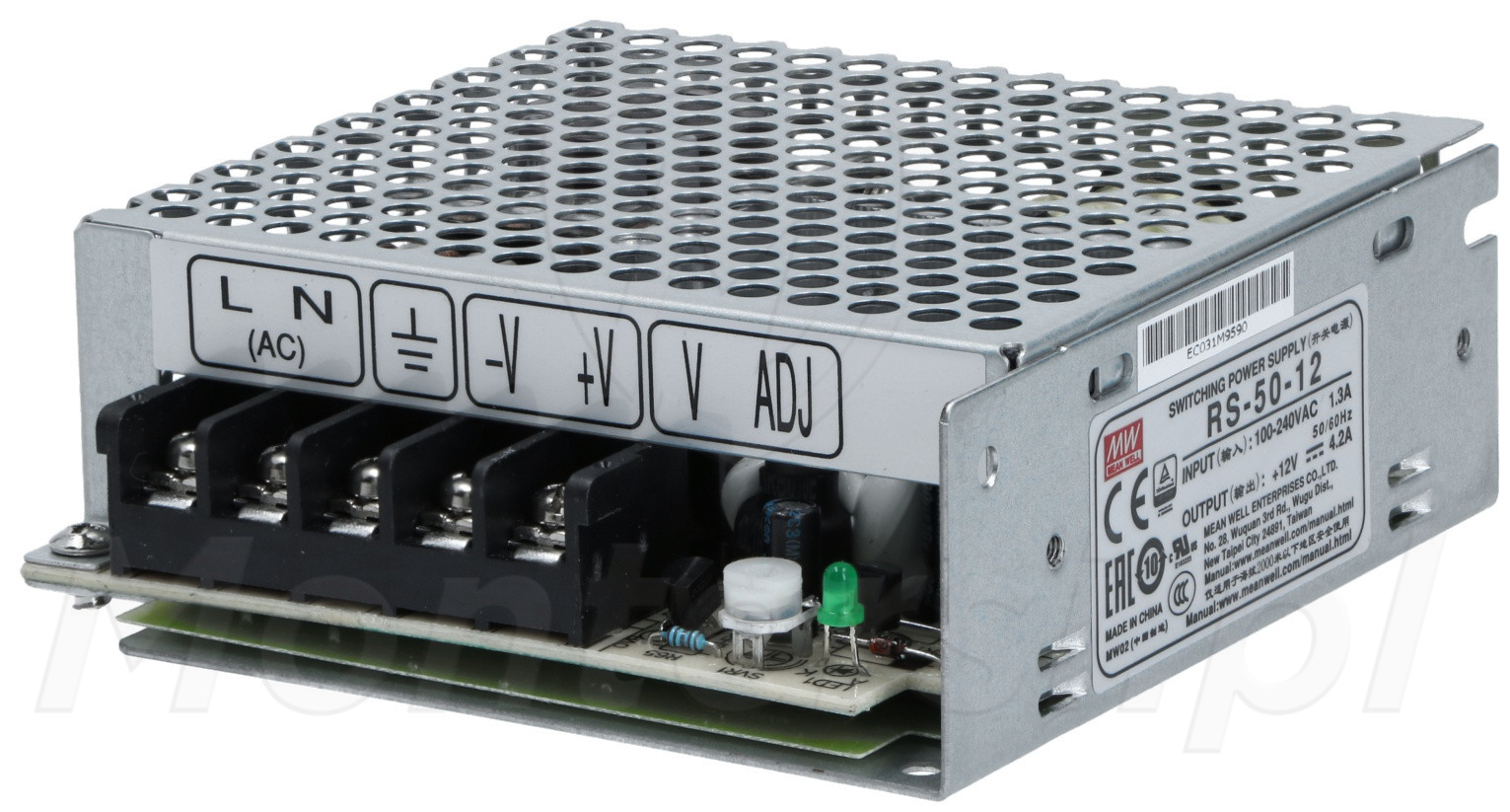 RS-50-12 - Przemysłowy zasilacz impulsowy 12V/1x4.2A