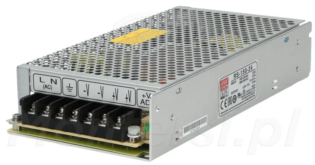 RS-150-24 - Przemysłowy zasilacz impulsowy 24V/1x6.5A