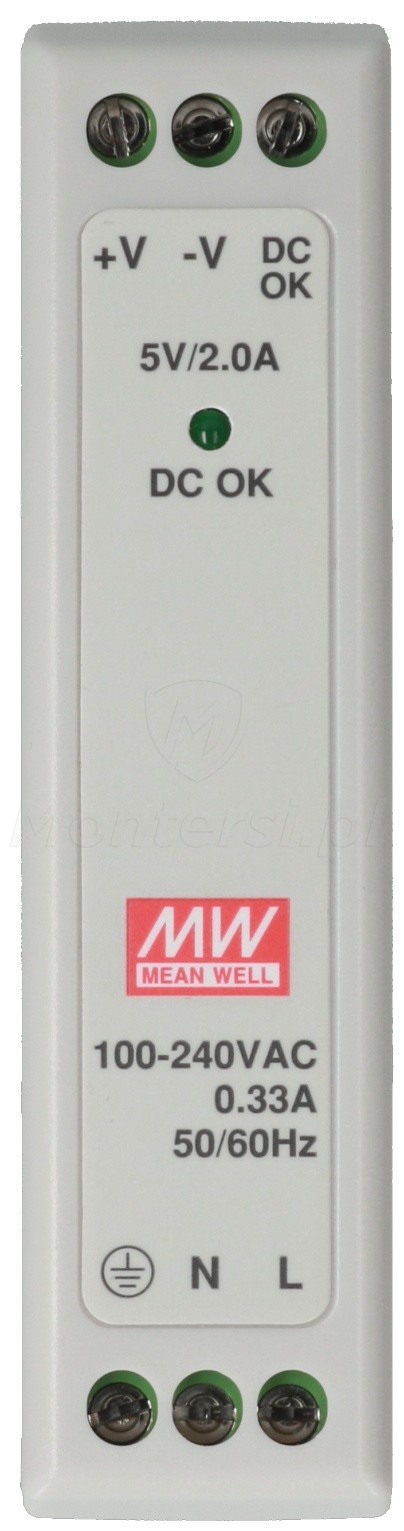 MDR-10-5 - Zasilacz na szynę DIN 5V DC / 2 A