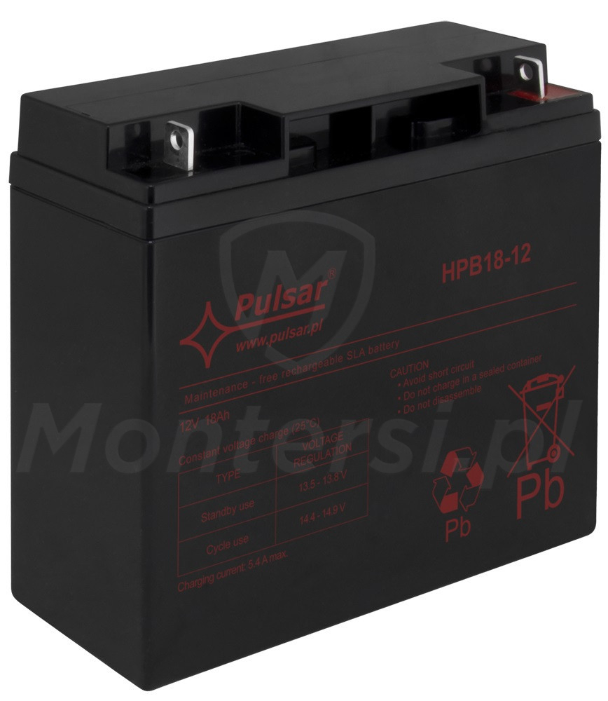 18 Ah / 12 V  - Akumulator HPB18 OUTLET ( Przetarta obudowa )