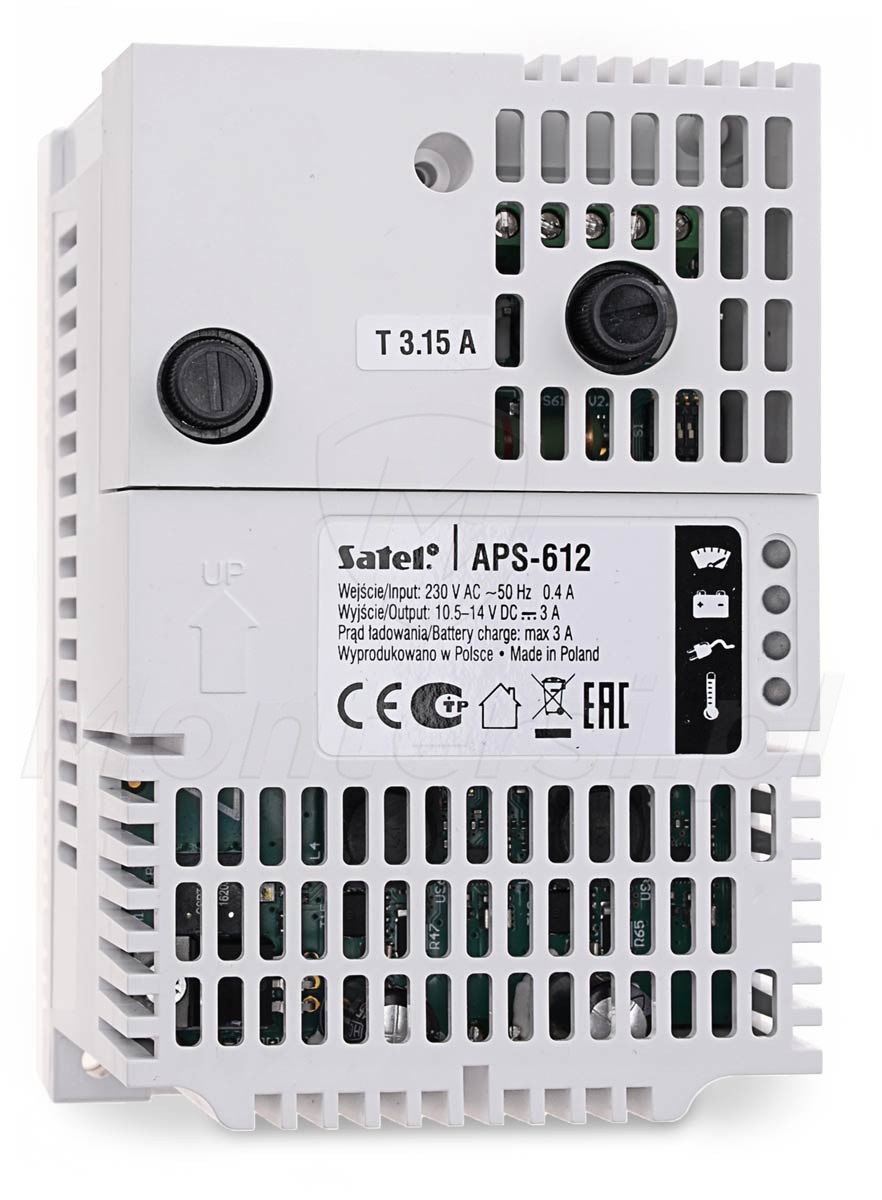 APS-612 - Zasilacz buforowy 12V DC, 6A (3A + 3A), Grade 3