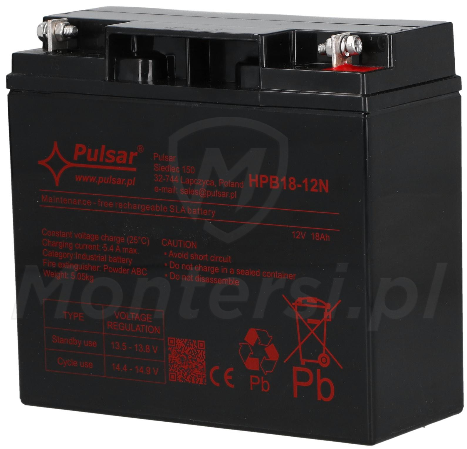 HPB18-12N - Akumulator 18 Ah / 12 V