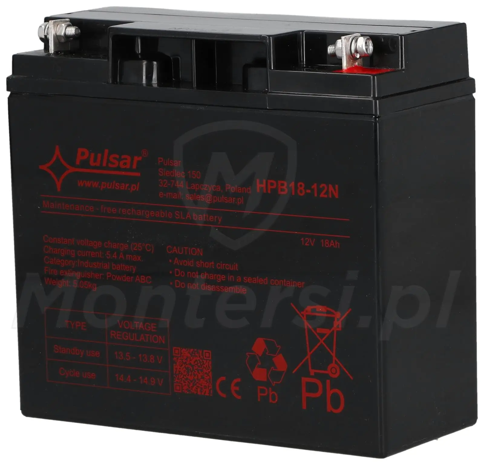 HPB18-12N - Akumulator 18 Ah / 12 V