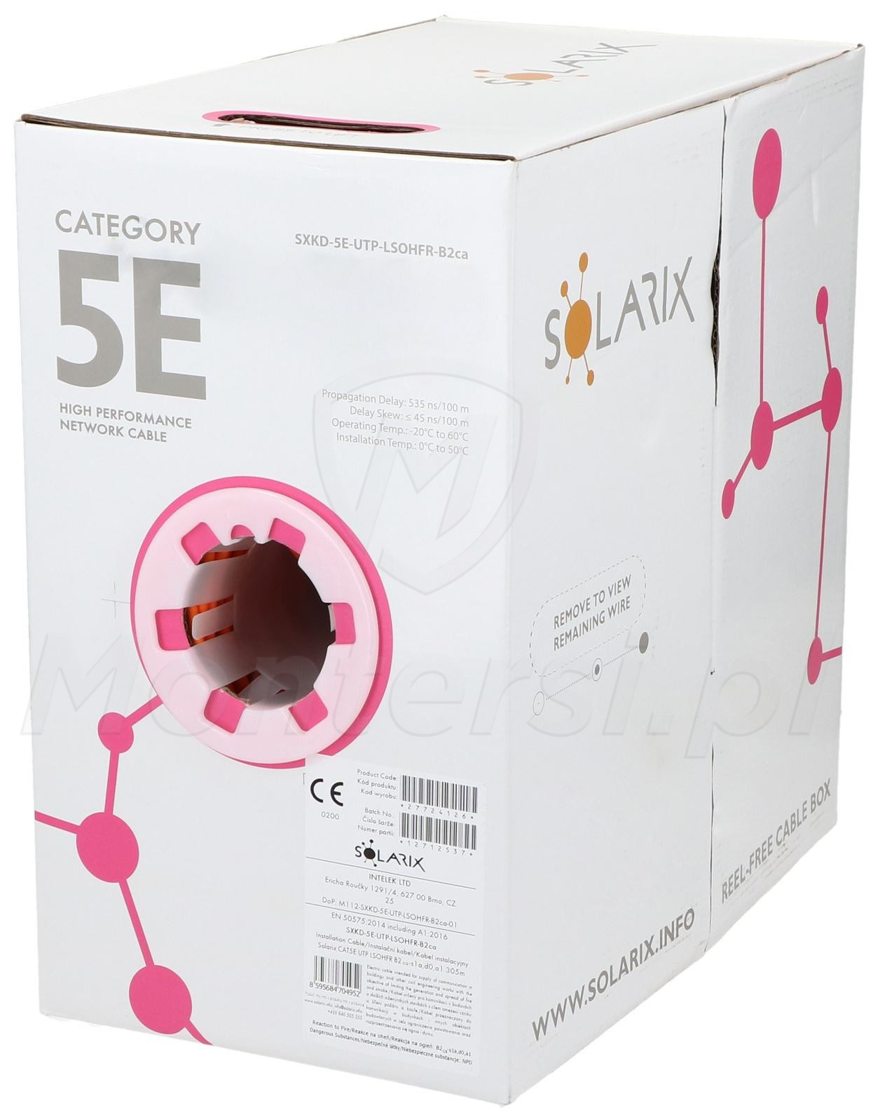 Przewód U/UTP kat.5e wewn SXKD-5E-UTP-LSOHFR-B2ca, 305m