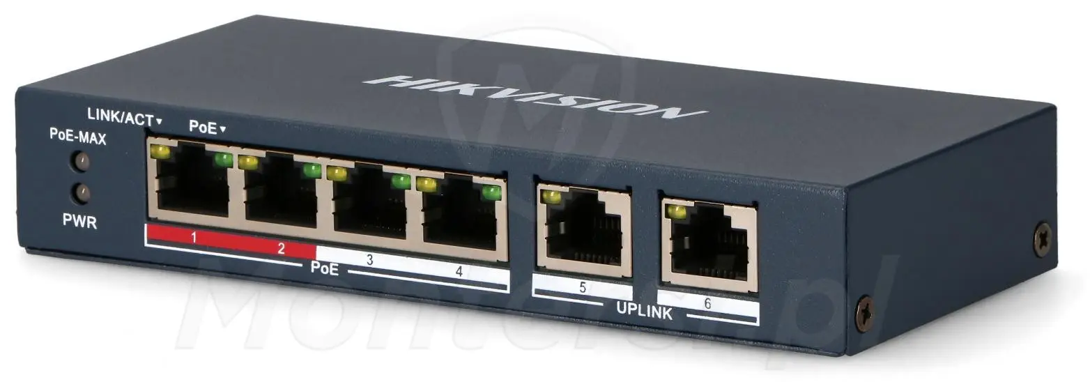 DS-3E0106P-E/M(B) - 6 portowy switch PoE