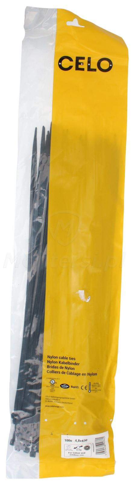 Opaska kablowa czarna 4,8 x 430 mm - 100szt