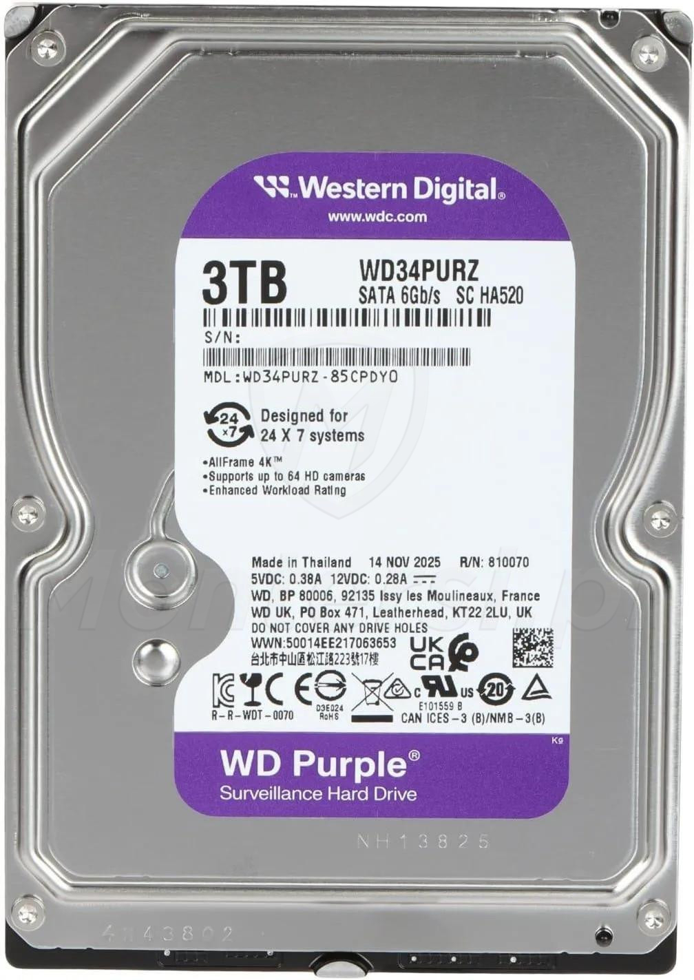 WD34PURZ - Dysk twardy 3 TB WD Purple