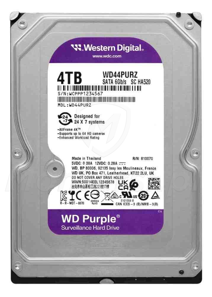 WD44PURZ - Dysk twardy 4 TB WD Purple