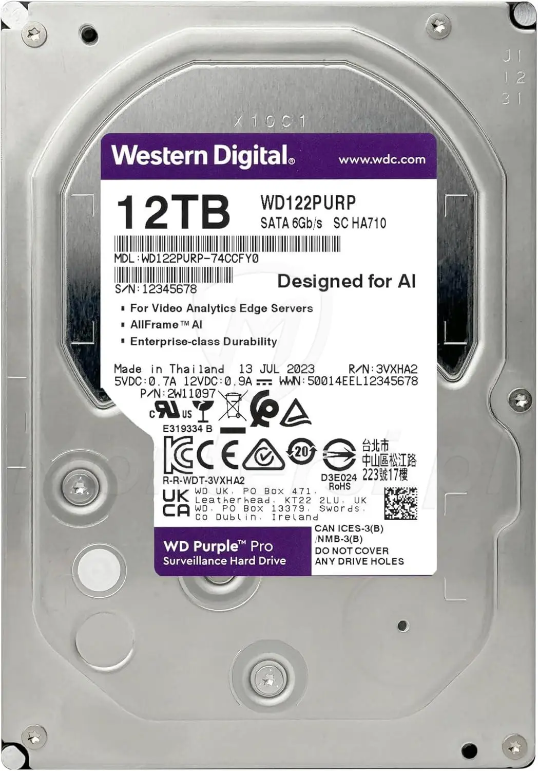WD122PURP - Dysk twardy 12 TB WD Purple