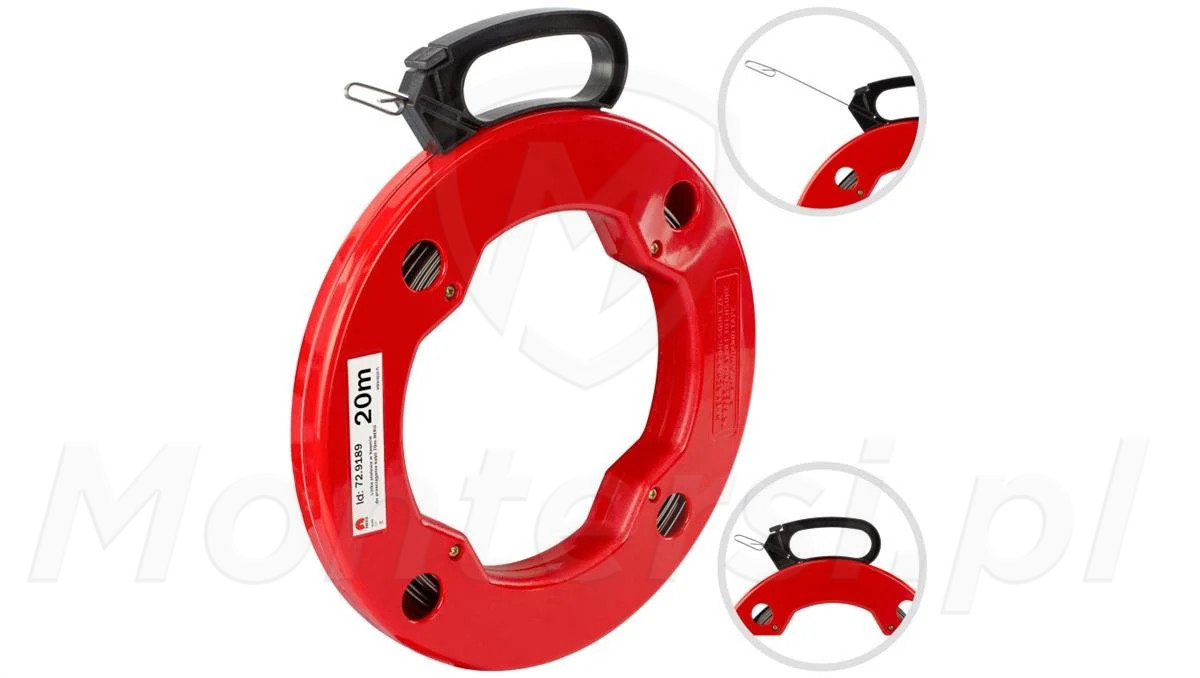 Linka stalowa do przeciągania kabli 1,3 x 3 mm - odcinek 20 m