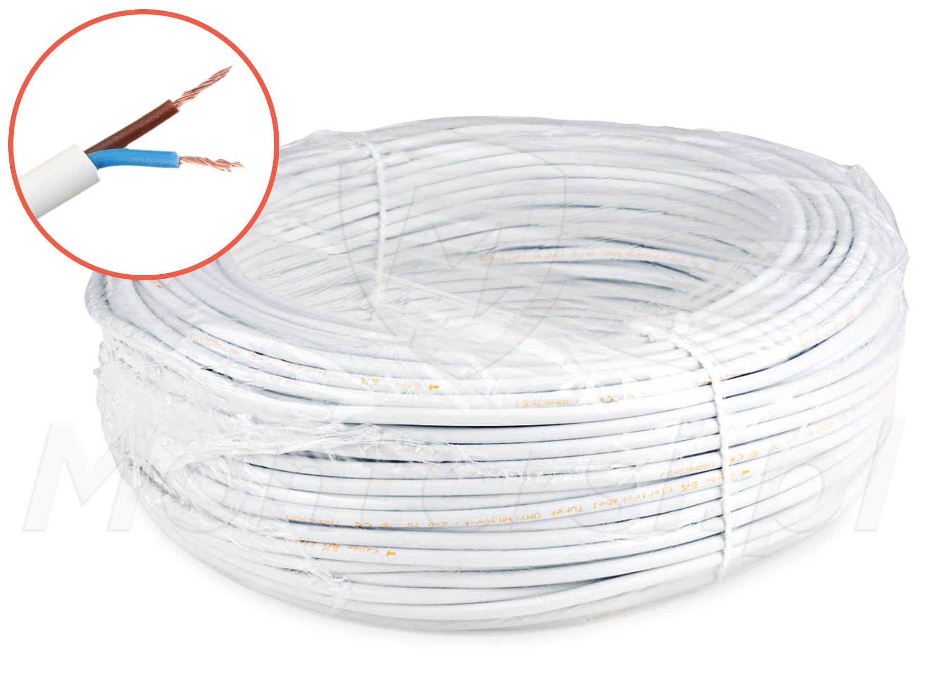 OMYp 2x0.5mm² - Wewnętrzny kabel zasilający, płaski (100 m)