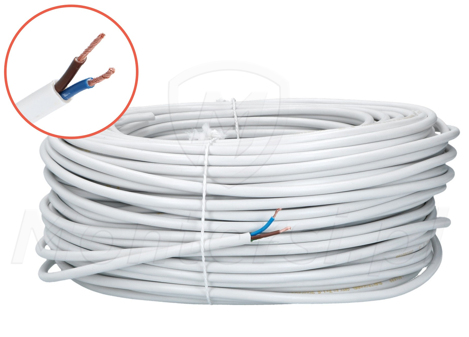 OMYp 2x1mm² - Wewnętrzny kabel zasilający, płaski (100 m)