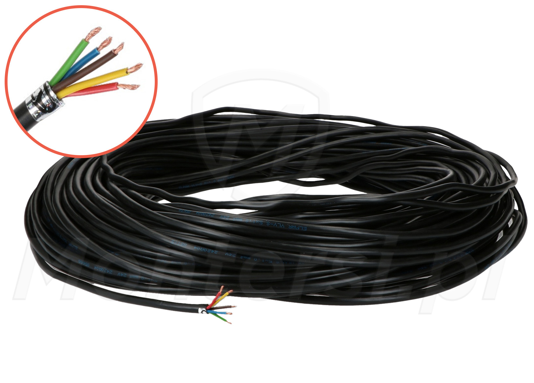 YLY-S 5x1mm² - kabel zasilający 24V (100 m)