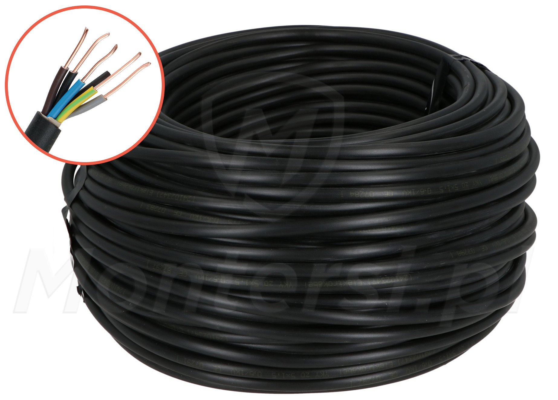 YKY 5x1.5mm² - Zewnętrzny kabel zasilający (100 m)