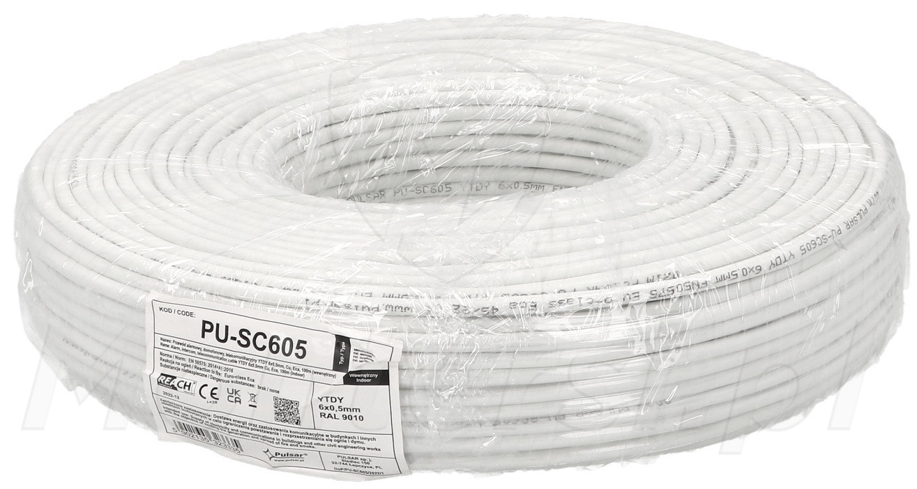PU-SC605 - Przewód instalacyjny 6x0.5 mm (100m)