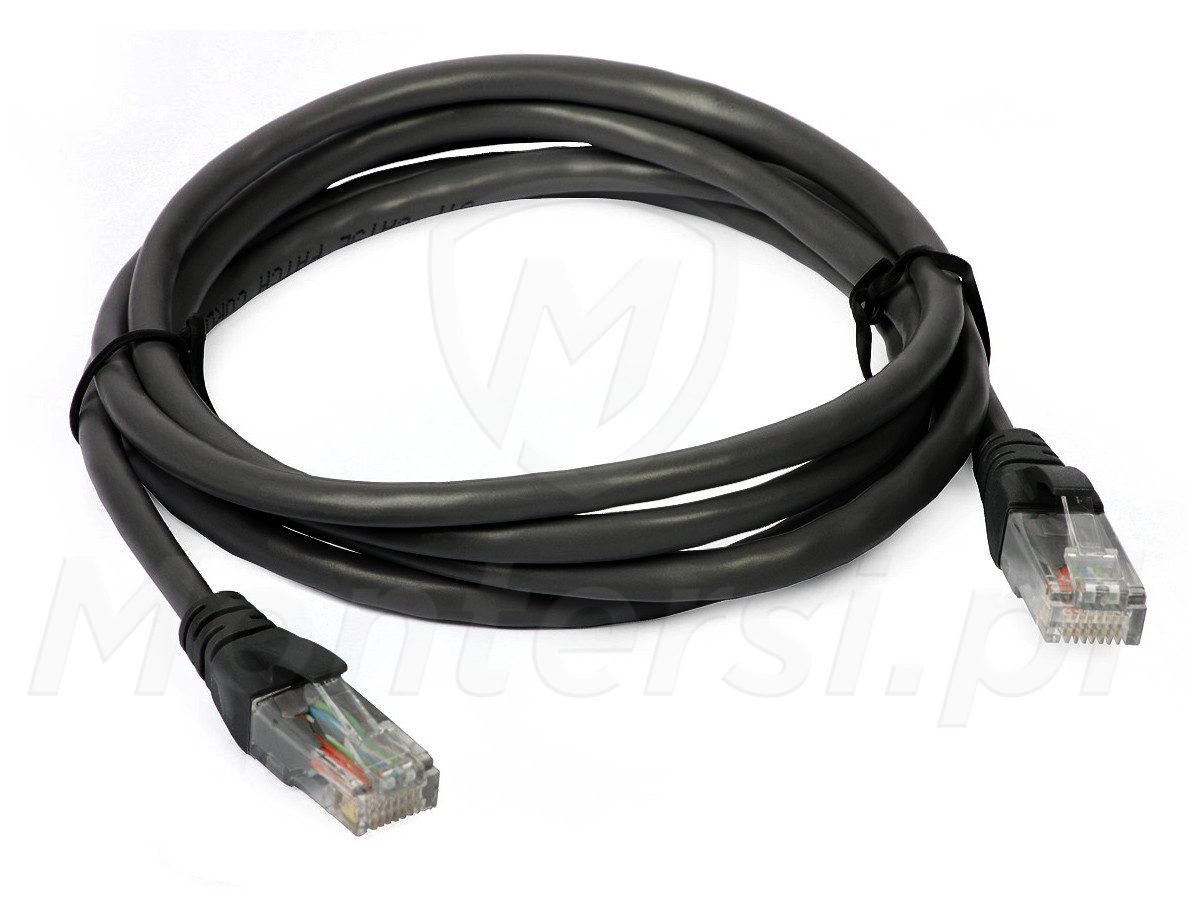 Patchcord U/UTP kat.5e, długość 1.5 m - czarny