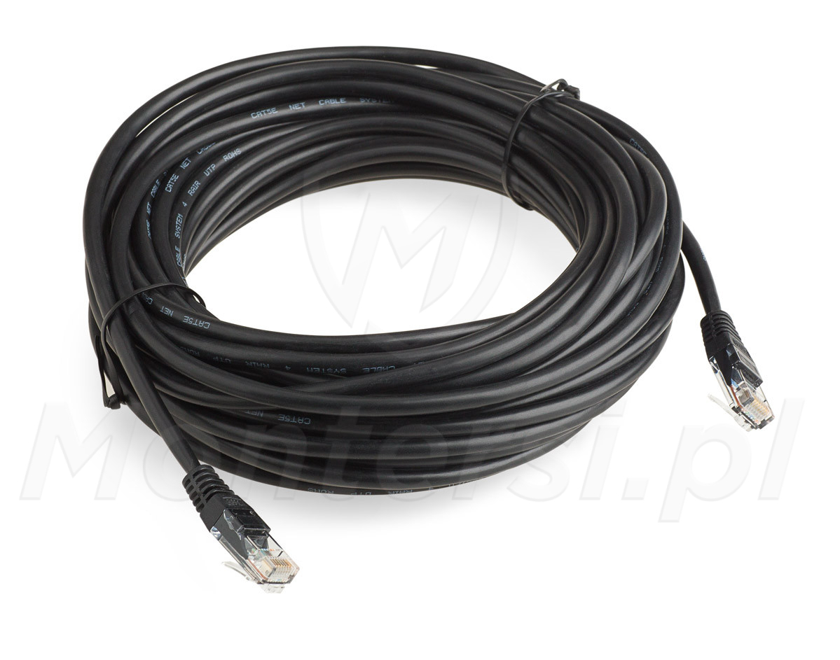 Patchcord U/UTP kat.5e, długość 10m - czarny