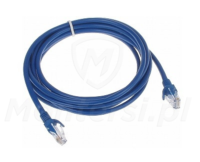 Patchcord U/UTP kat.5e, długość 3m - niebieski