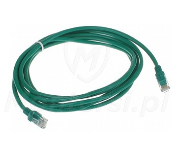 Patchcord U/UTP kat.5e, długość 5m - zielony