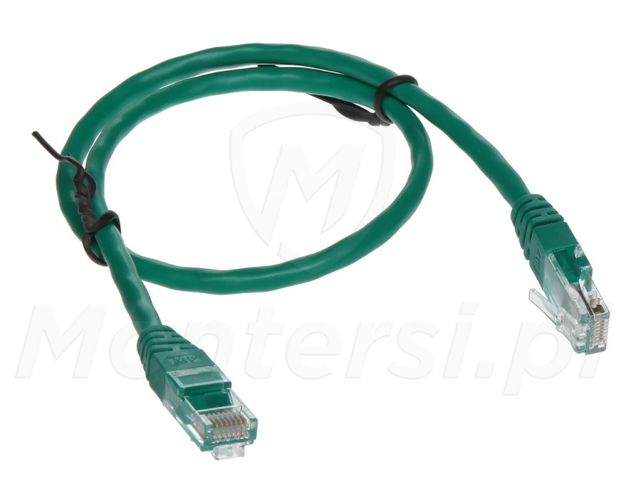 Patchcord U/UTP kat.5e, długość 0.5m - zielony