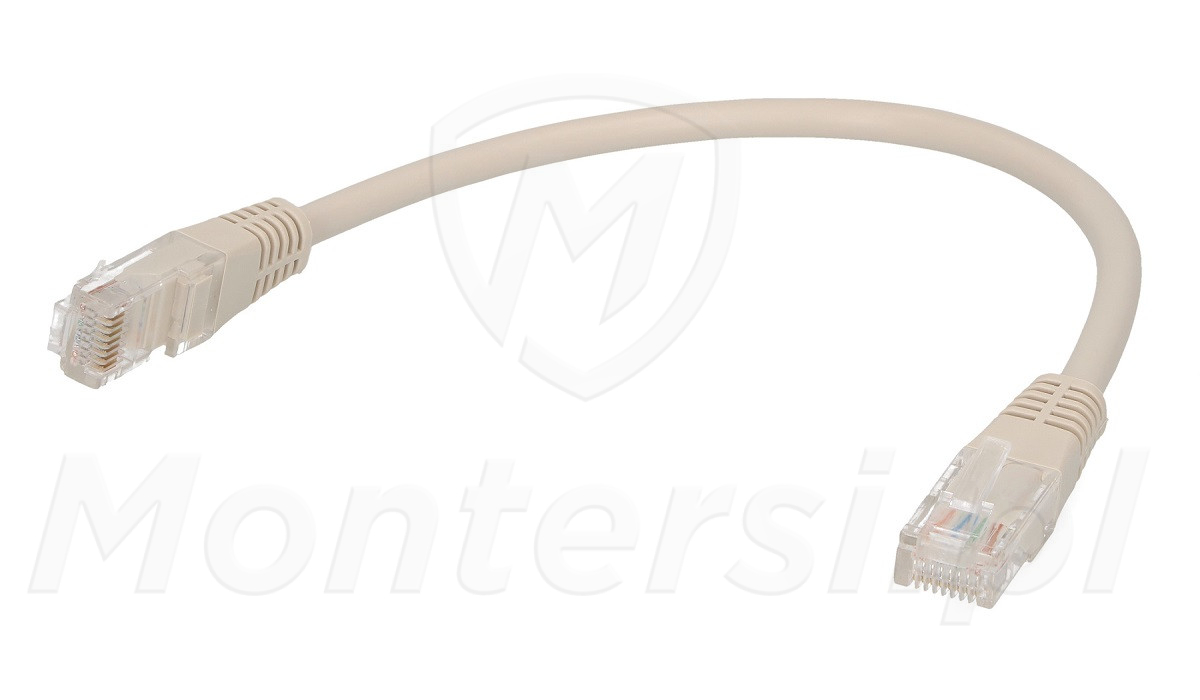Patchcord U/UTP kat.5e, długość 0.25m - szary