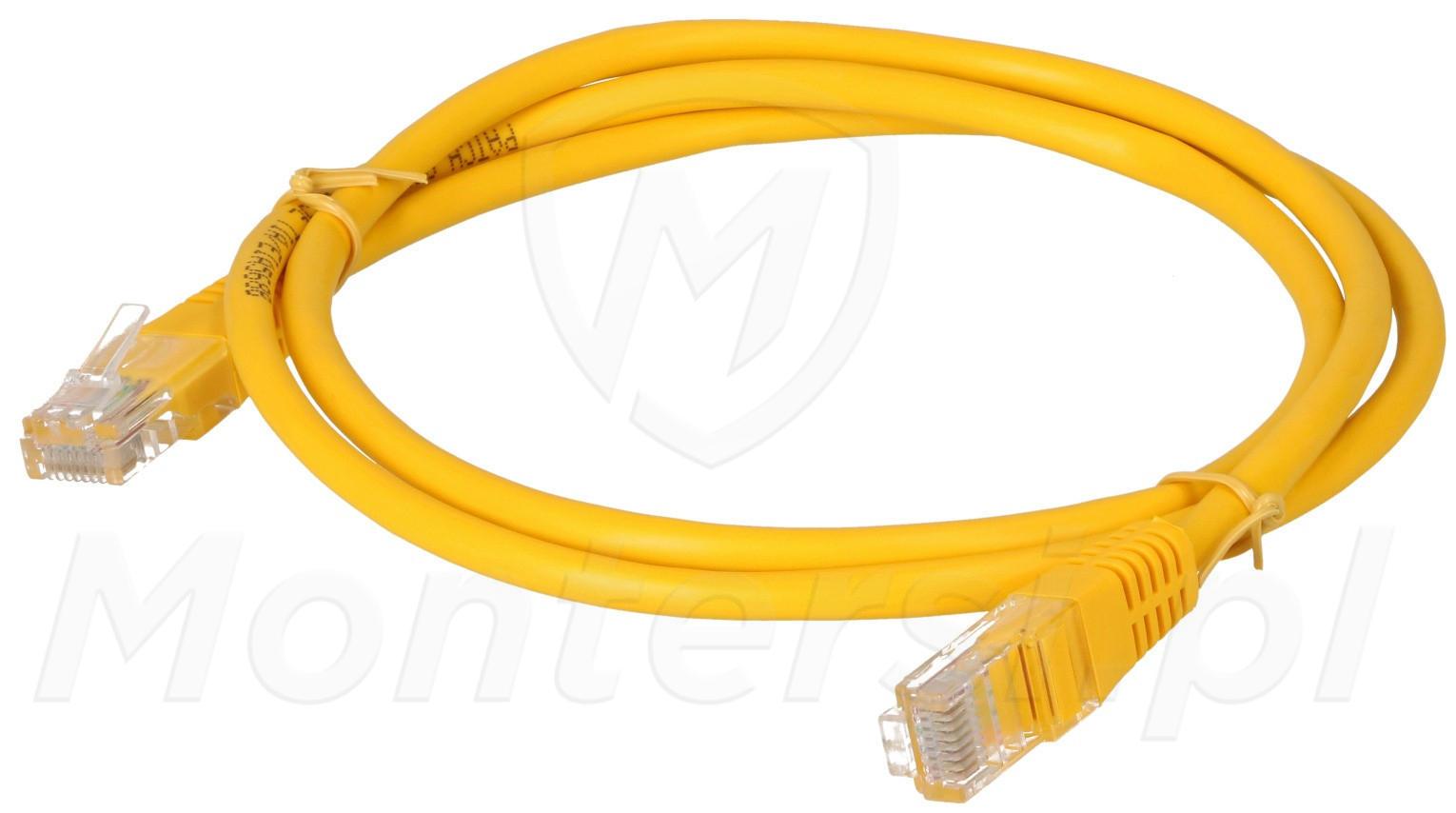 Patchcord U/UTP kat.5e, długość 1m - żółty