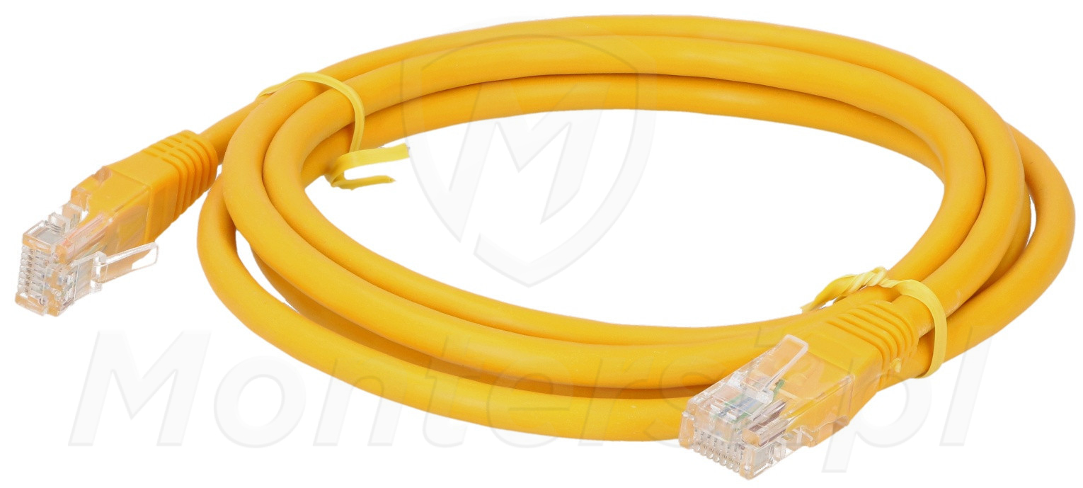 Patchcord U/UTP kat.5e, długość 3m - żółty