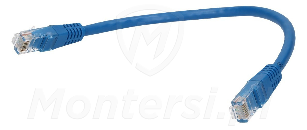 Patchcord U/UTP kat.6, długość 0.25m - niebieski
